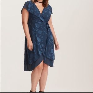 Torrid wrap dress 3X blue